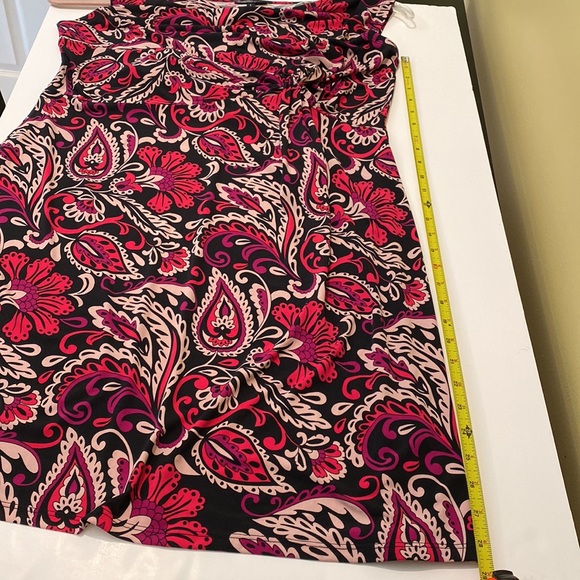 Fashion Bug Sleeveless Printed Pink and Black Dress, Large - Picture 5 of 9